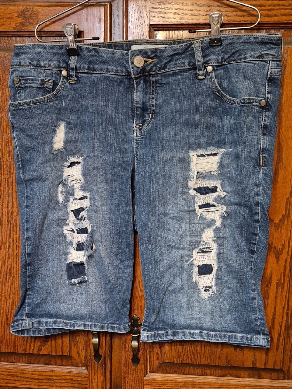 torrid Distressed Blue Denim Shorts